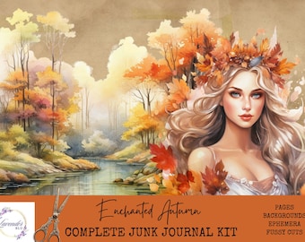 Enchanting Autumn Junk Journal Kit: Printable Ephemera (Digital Download)