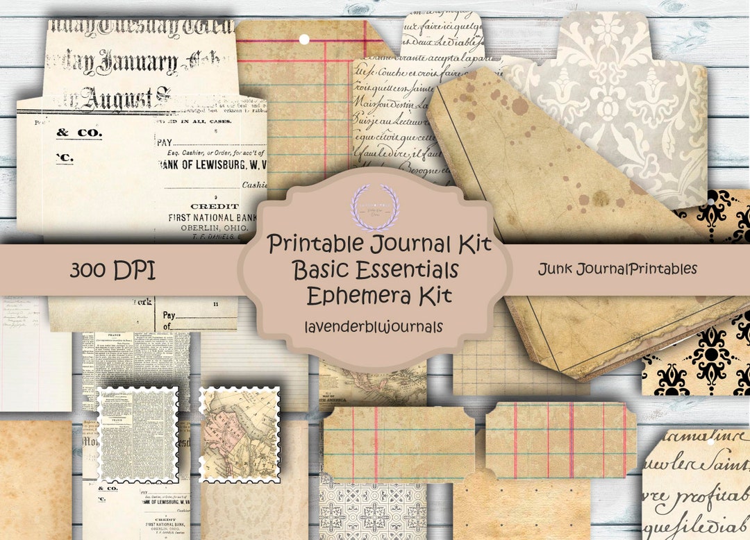 Vintage Ephemera Printable Kit: Junk Journal Pages (digital Download ...