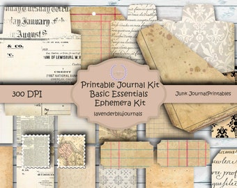 Vintage Ephemera Printable Kit: Junk Journal Pages (Digital Download)