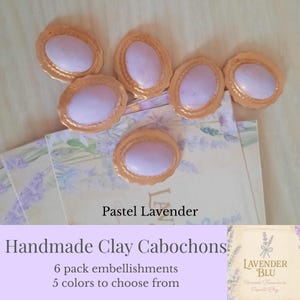 Adornos de mini camafeos de arcilla con cabujón – Marco ovalado vintage – Colores pastel – Materiales para scrapbooking y diarios basura – Hechos a mano