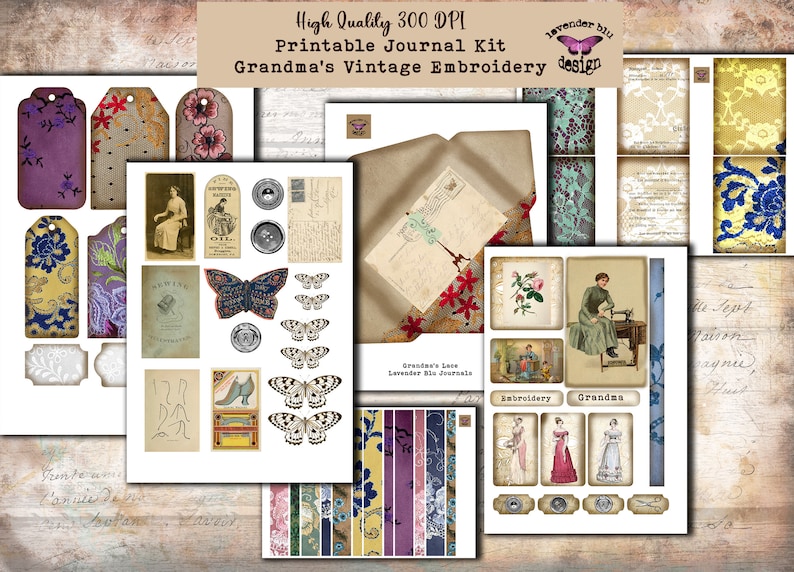 Junk Journal Kitprintable Junk Journal Supplies Etsy