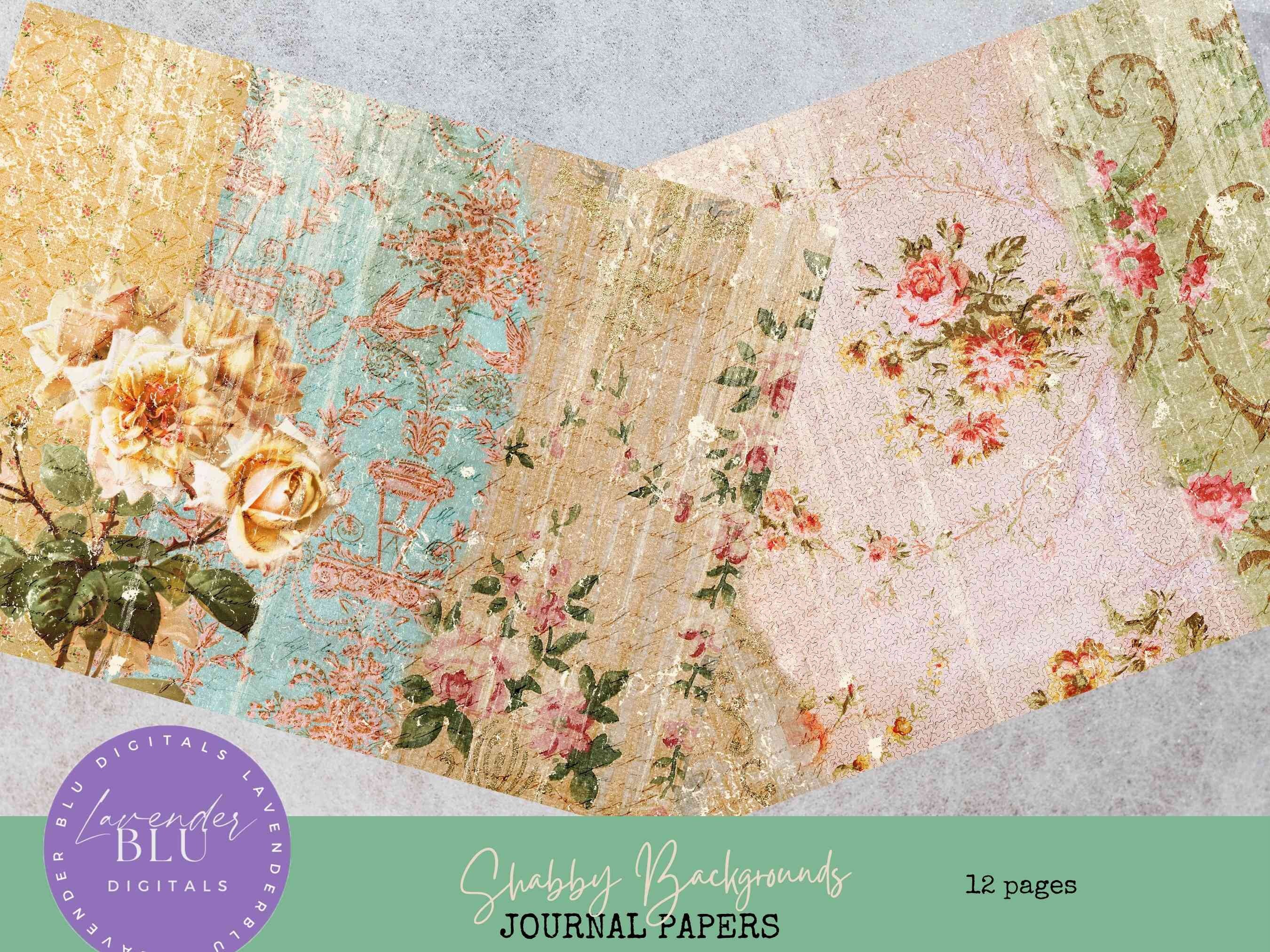Page Backing Shabby Backing Papers Set, Instant Download, Junk Journal Kit, Journal ...