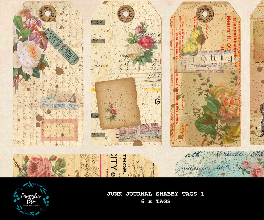 Junk Journal Tags Printable Ephemera Shabby Chic Printables - Etsy ...