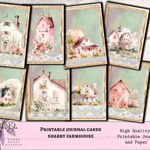 Journal Cards Printable For Junk Journal Scrapbook Card Set Digital. Shabby Farmhouse