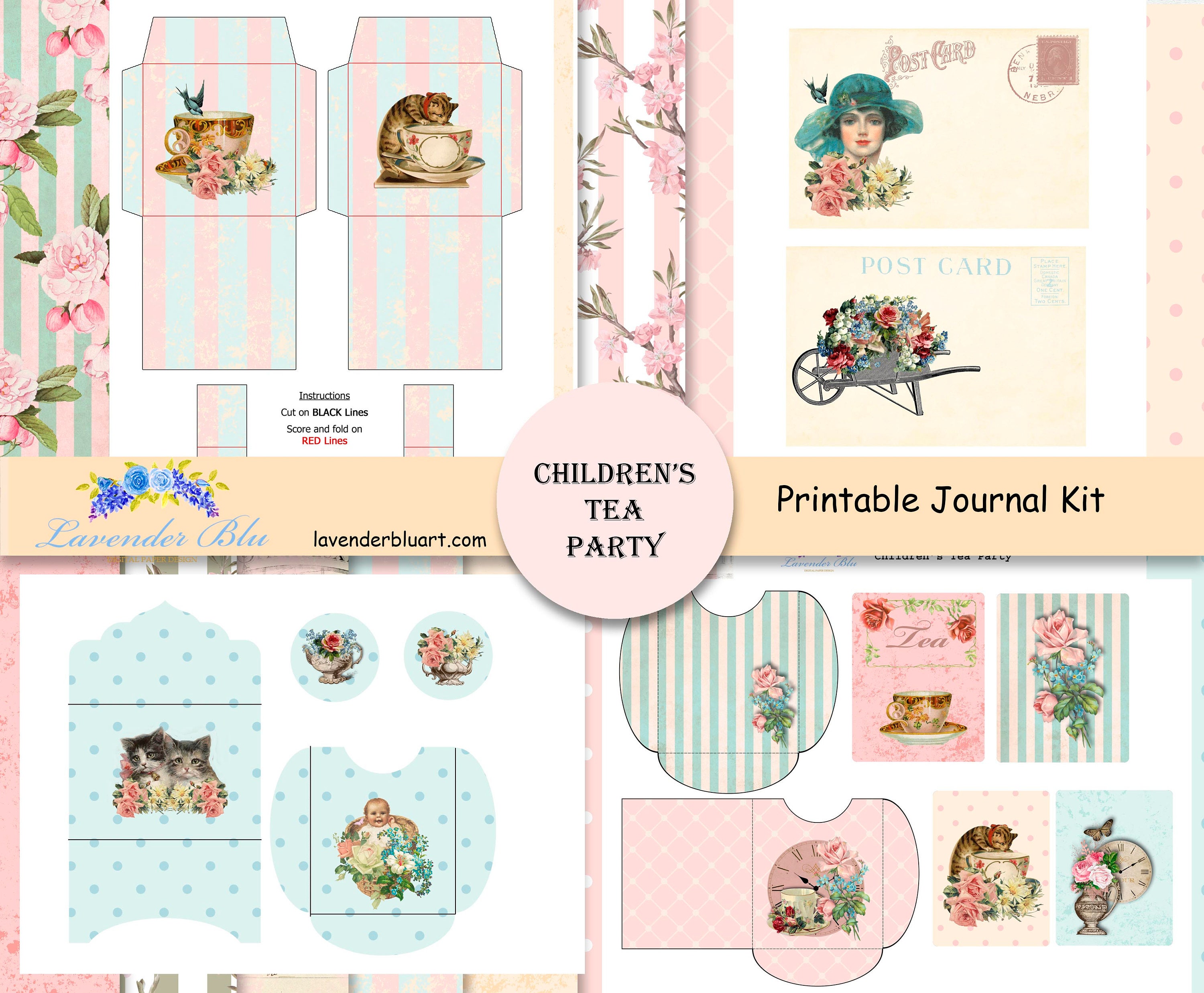 Printable Journal Kit Junk Journal Children's Tea - Etsy Australia