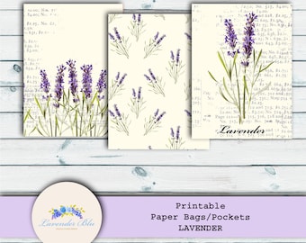 Junk Journal Printable | Lavender Paper Bags | Junk Journal | Scrapbooking | Paper Craft