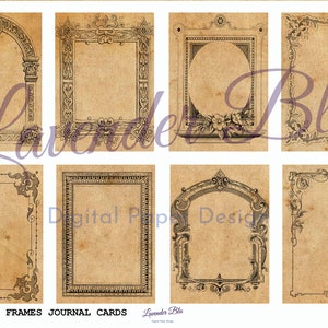 Junk Journal Digital Printable Journal Cards Vintage Frames