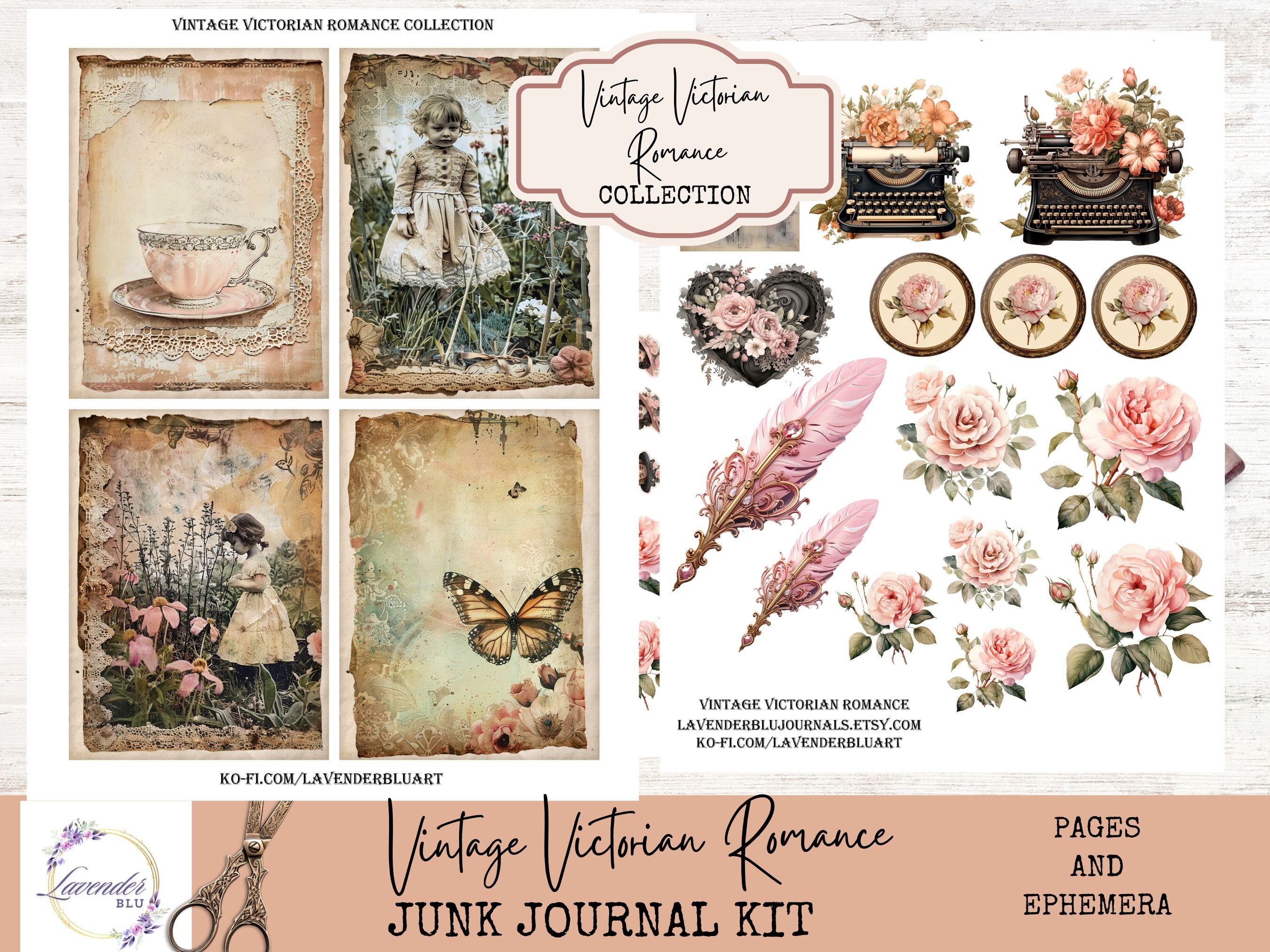 Printable Vintage Romance Journal Kit | Elegant Victorian Junk Journal ...