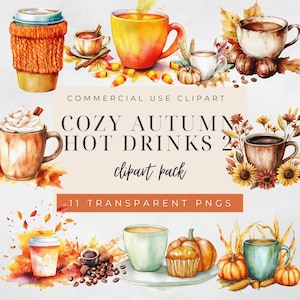 Gemütliches Herbst Clipart Bundle 2 - Sofortiger Download Sublimationsdesigns für Herbst Dekor und Bastelprojekte