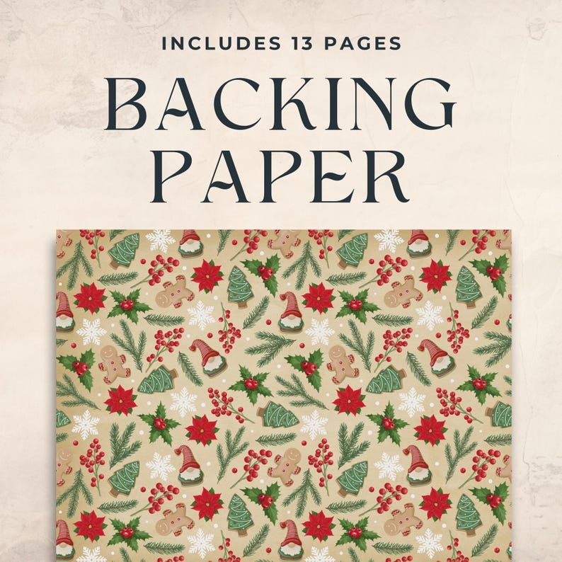 Christmas Recipes Junk Journal Kit - Printable Recipe Cards for Holiday Crafting - Digital Download Supplies
