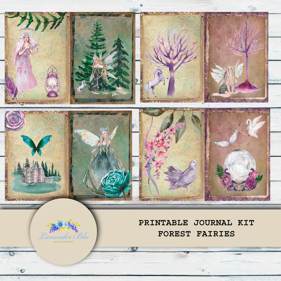 Printable Junk Journal Kit Forest Fairies Digital Journal - Etsy