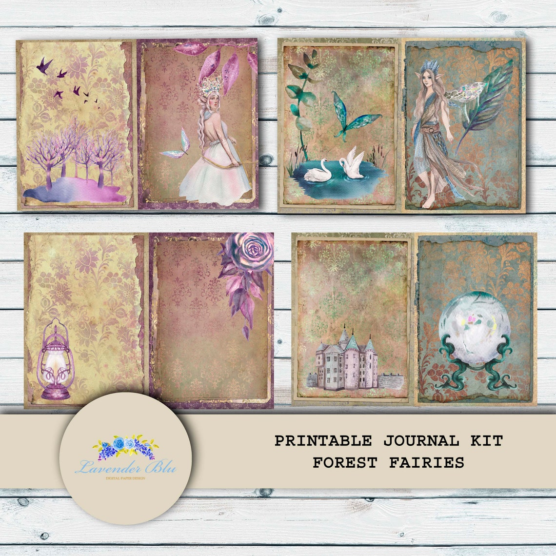 Printable Junk Journal Kit Forest Fairies Digital Journal - Etsy