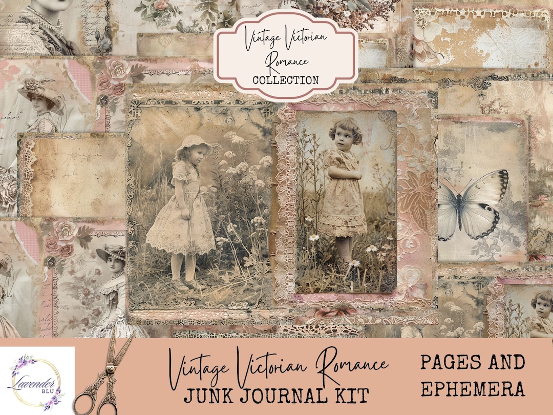 Printable Vintage Romance Journal Kit | Elegant Victorian Junk Journal ...