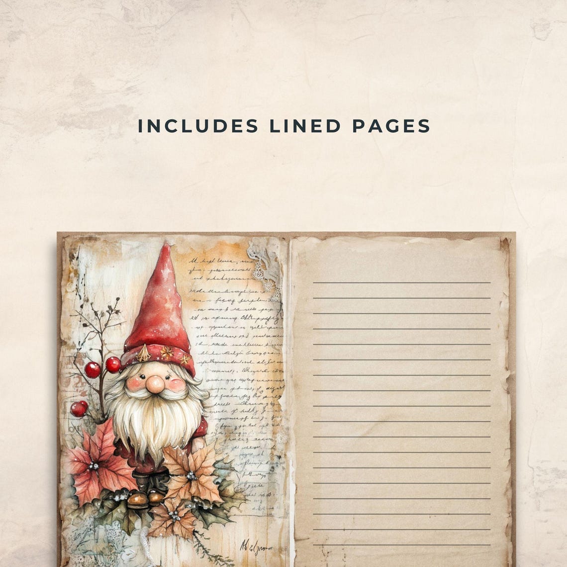Festive Christmas Junk Journal Printable Pages - Vintage Scrapbook ...