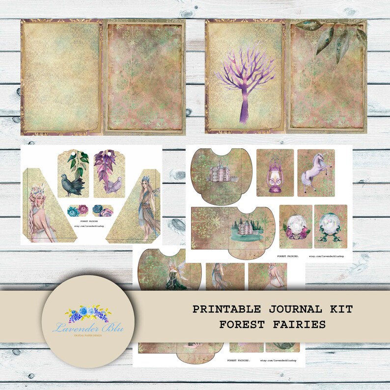 Printable Junk Journal Kit Forest Fairies Digital Journal - Etsy