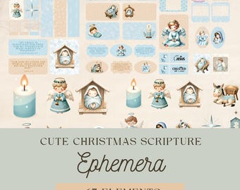 Christmas Scripture Ephemera: KJV Bible Verses (Digital Download)