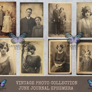 Vintage Photo Ephemera: Junk Journal Cards (Digital Download)