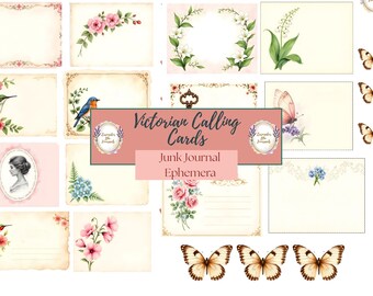 Victorian Calling Cards Ephemera, Junk Journal (Digital Download)