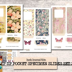 Specimen Slides, Junk Journal Ephemera , Printable Journal Kit, Digital Kit, Journal Template
