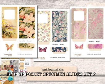 Junk Journal Specimen Slides, Ephemera Pockets (Digital Kit)