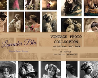 Vintage Portrait Photo Collection: Ephemera for Junk Journals (Digital Download)