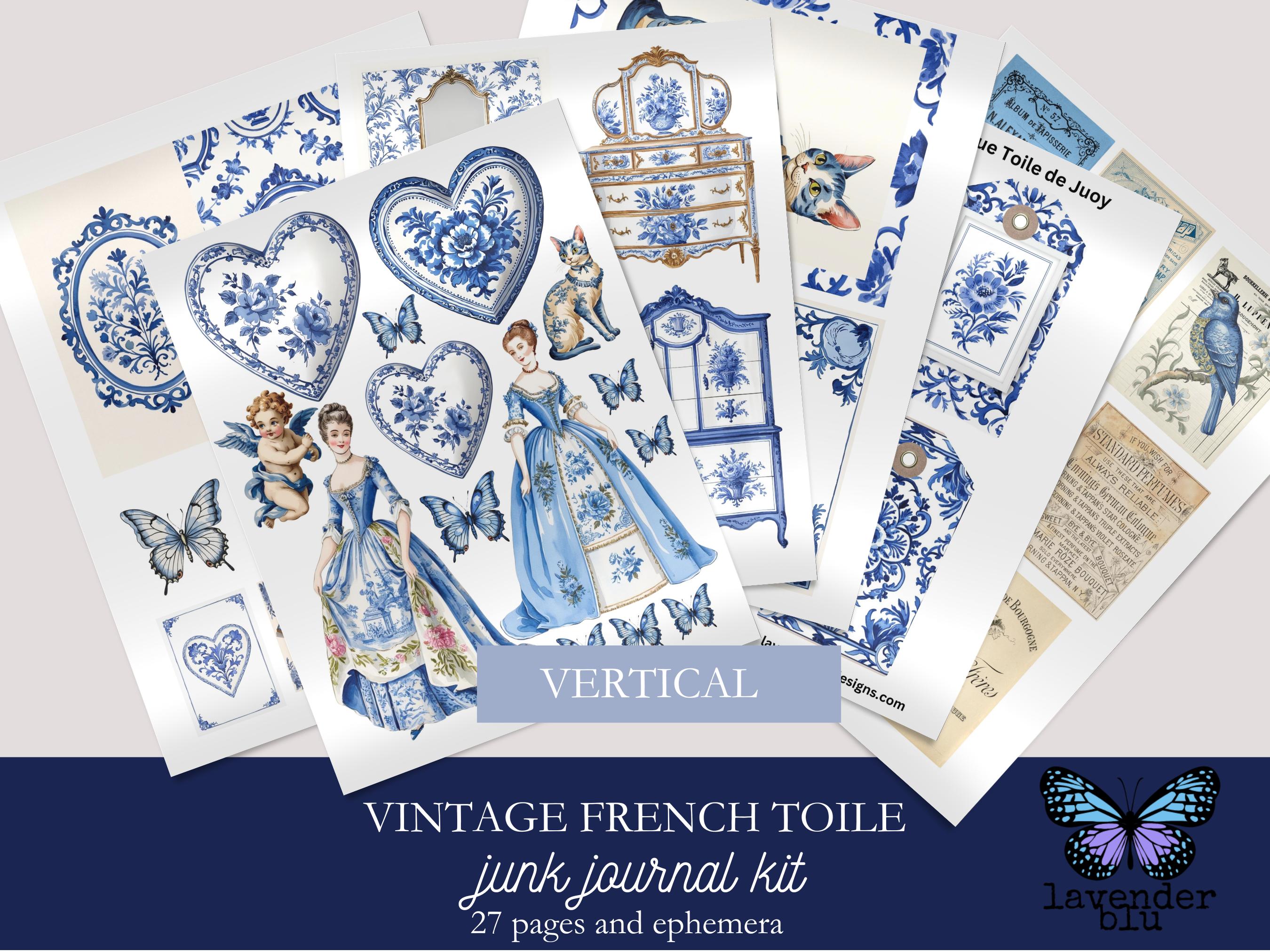 junkjournal【vintage Blue】 Junk Journal Kit Vintage Blue: Vintage Ephemera for Junk