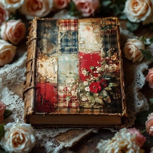 Weihnachten Patchwork digitales Papier - skurrile Journal Blätter für Shabby Chic Basteln