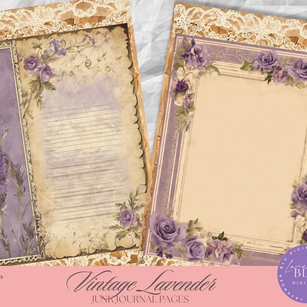 DIY Lavendel Junk Journal Kit - Lassen Sie Ihrer Kreativität freien Lauf mit wunderschönen Lavendel Seiten