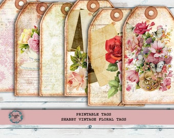 Junk Journal Kit. Printable Journal Tags Shabby Chic