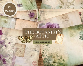 Victorian Botanist Junk Journal Kit – Botanical Ephemera (Digital Download)