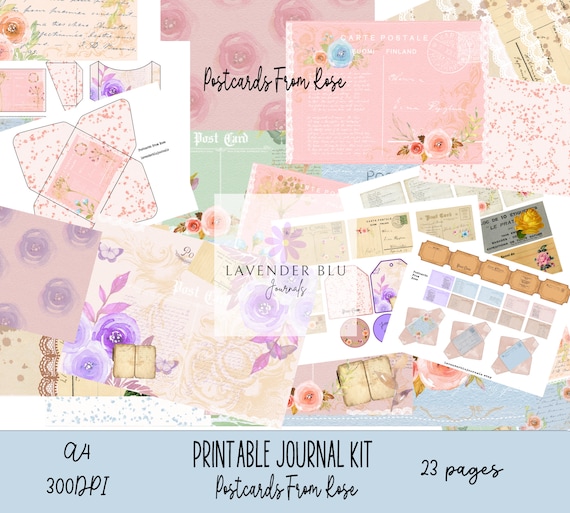 Printable Papers Junk Journal Kit Digital Paper Journal Etsy