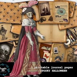Halloween Junk Journal Kit: Spooky Printable Ephemera (Digital Kit)