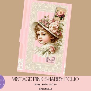 Printable Folio, DIY Folio, Vintage Pink Shabby, Scrapbooking, Junk Journal