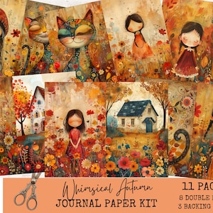 Pages fantaisistes de journal d'automne - encarts imprimables à téléchargement immédiat