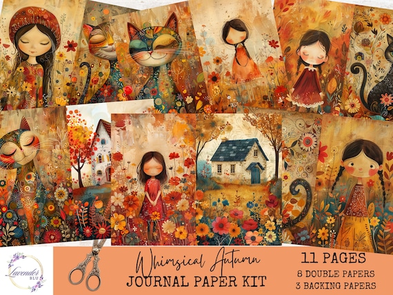 Whimsical Autumn Journal Pages - Instant Download Printable Inserts