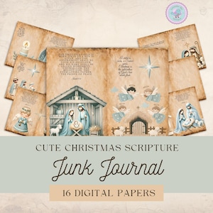 bible verse junk journal printable, KJV Scripture Journal Kit, Digital Download for Devotional Journaling