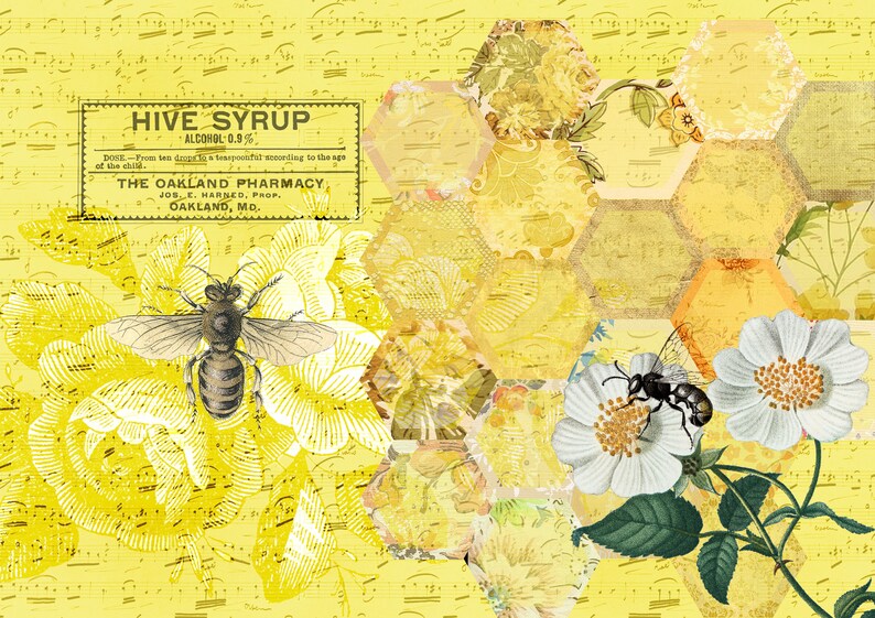 printable journal kit bee happy bee themed printable paper etsy