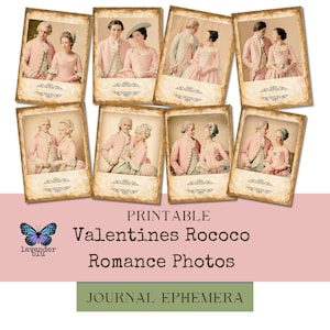 Vintage Valentine Ephemera Set - Junk Journal Zubehör - Digital Download - Scrapbooking Essentials