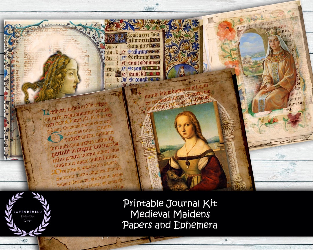 Printable Medieval Journal Kit: Ephemera & Manuscript Pages (digital ...