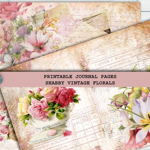 Printable Journal Pages: Shabby Chic Vintage Florals (PDF)