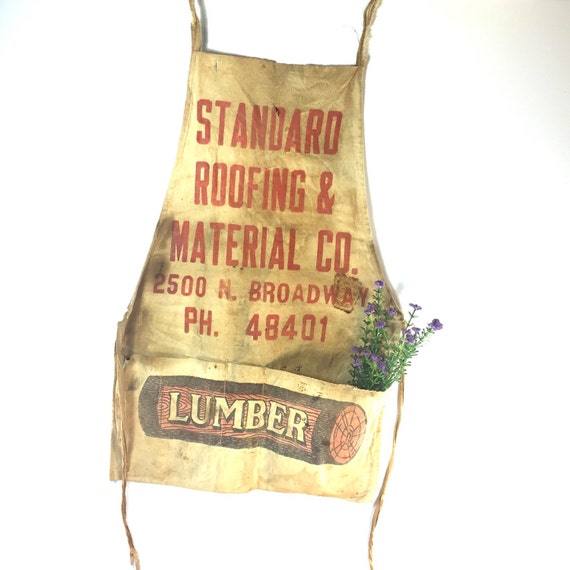 Vintage Lumber Apron, Primitive Apron