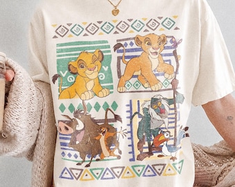 Comfort Colors® Retro 90s Lion King Simba & Timon Shirt, Vintage Hakuna Matata Tee, Disneyland Trip Shirt, Disney Family Matching Safari Tee