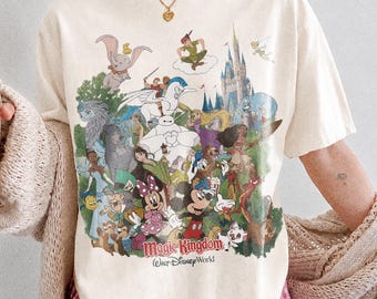 Comfort Colos® retro jaren 90 Walt Disney World-shirt, vintage Mickey and Friends Magic Kingdom-T-shirt, Disney-gezinsvakantie-uitstapje 2026