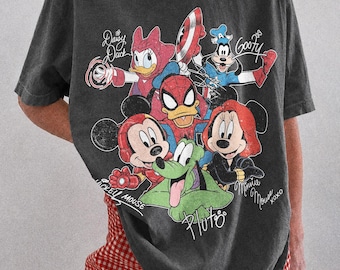 Comfort Colors® Mickey and Friends Marvel Avengers T-shirt, retro Disney Marvel T-shirt, Magic Kingdom-shirt, outfits Disney Family Trip 2026