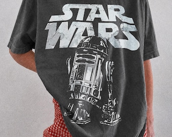 Comfort Colors® retro Disney Star Wars-shirt, Star Wars R2D2-shirt, vintage Star Wars-shirt, shirt Galaxy Edge, Disneyland-gezinsvakantie
