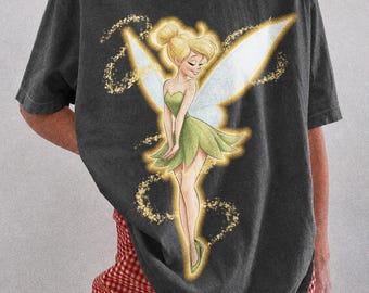 Comfort Colors® Disney shirt Tinker Bell, vintage shirt Tinkerbell Princess, retro Y2K Disney Princess shirt, shirt sprookjesstijl, Disney cadeau