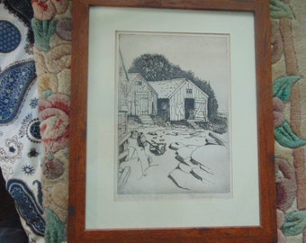 Original work in pen signed Edward Kennedy ( late Senator Kennedy ) titled Lobster Schaks Rockport