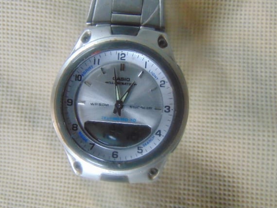 how to set analog time in casio illuminator watch