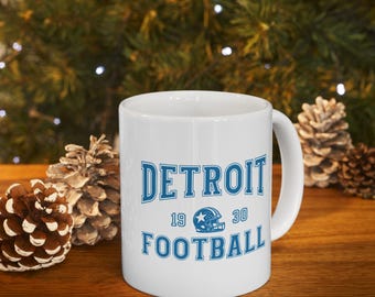 Detroit Football Mug, Ceramic Mug Gift for Lions Fan