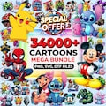 34000+ Funny Cartoon Mega Bundle, Cartoons Clipart, Sublimation Design, Cartoon png, Retro Png Files, Cartoon Characters, T Shirts Design